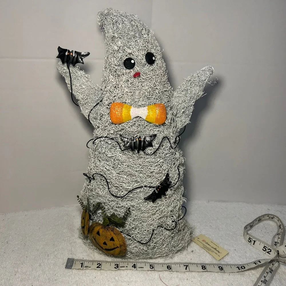 Home Interiors Halloween Ghost Tealight Candle Holder Pumpkins Spun Wire 14